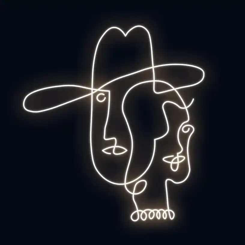 Faces neon sign sample