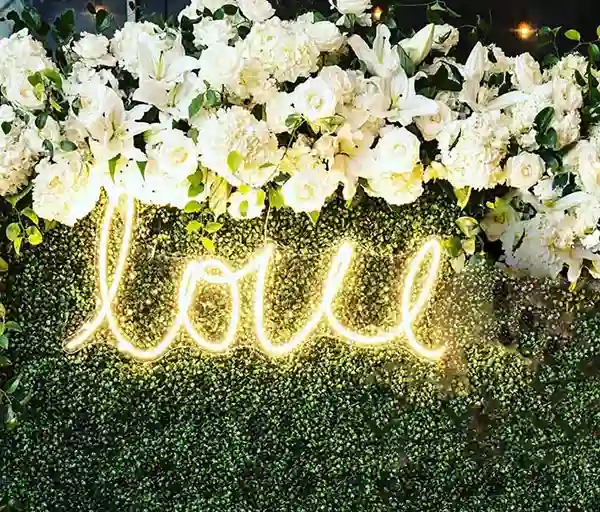 Image of neon sign for review: Working with happywires was a breeze,
and I'm so excited to display my very sentimental
LED sign on my wedding day.